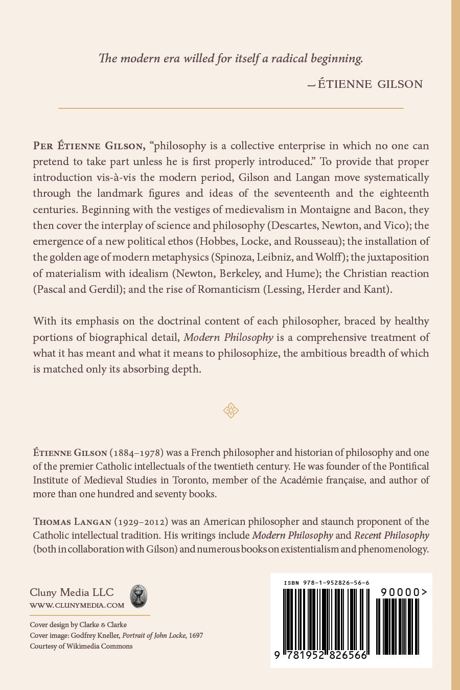 Philosophy book back cover page with quotes, publisher details, and barcode