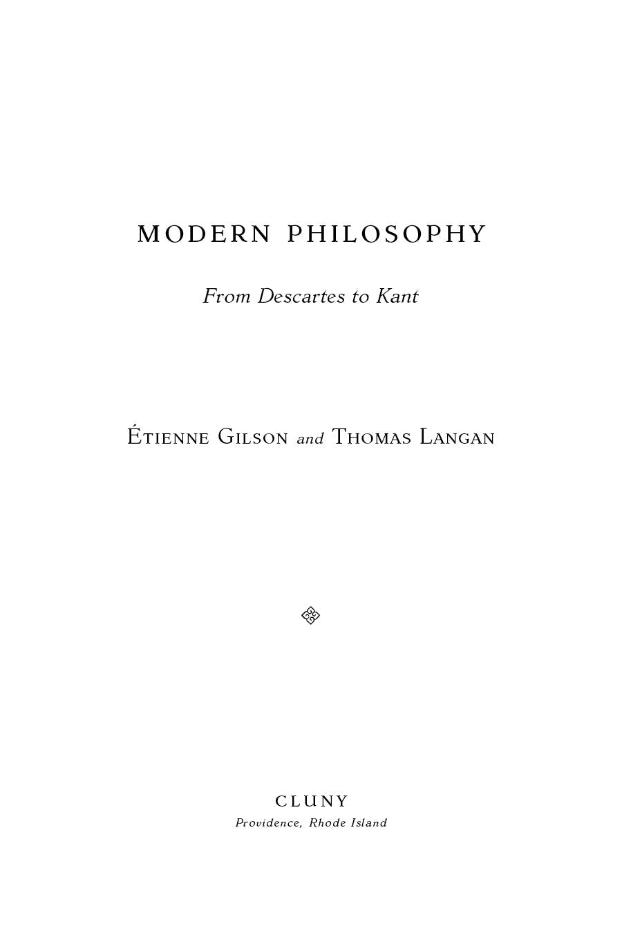 Philosophy book title page with centered headings and author names