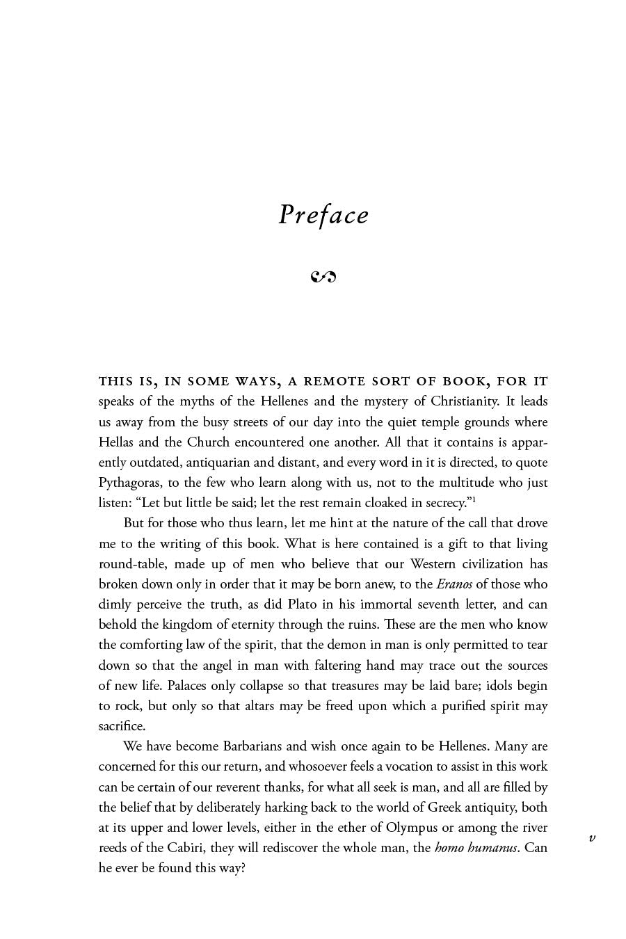 Paperback book preface page with centered heading and paragraph text