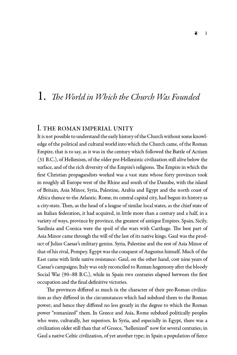 Book page: “The World in Which the Church Was Founded” and section heading