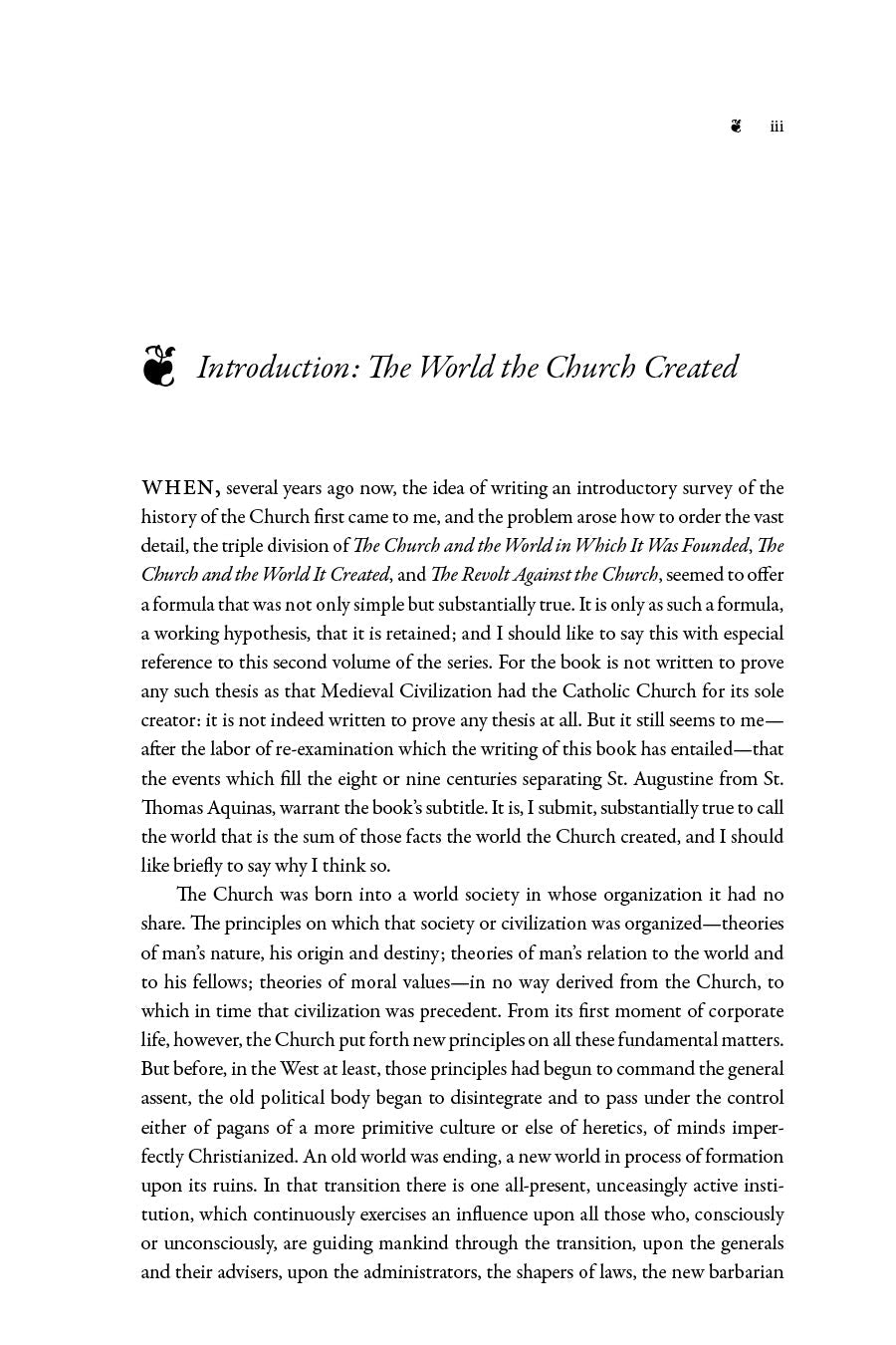 Book page with heading Introduction and dense paragraph text on church history
