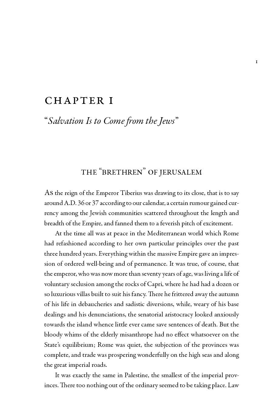 Book chapter page: chapter I and title “Salvation Is to Come from the Jews”