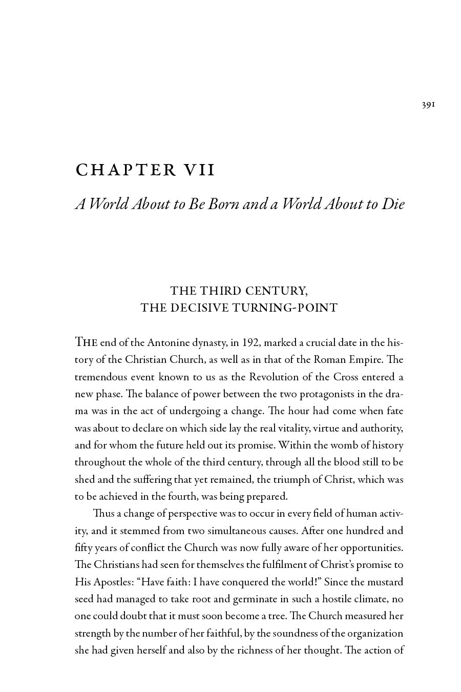 Chapter VII page with heading “A World About to Be Born and a World About to Die”
