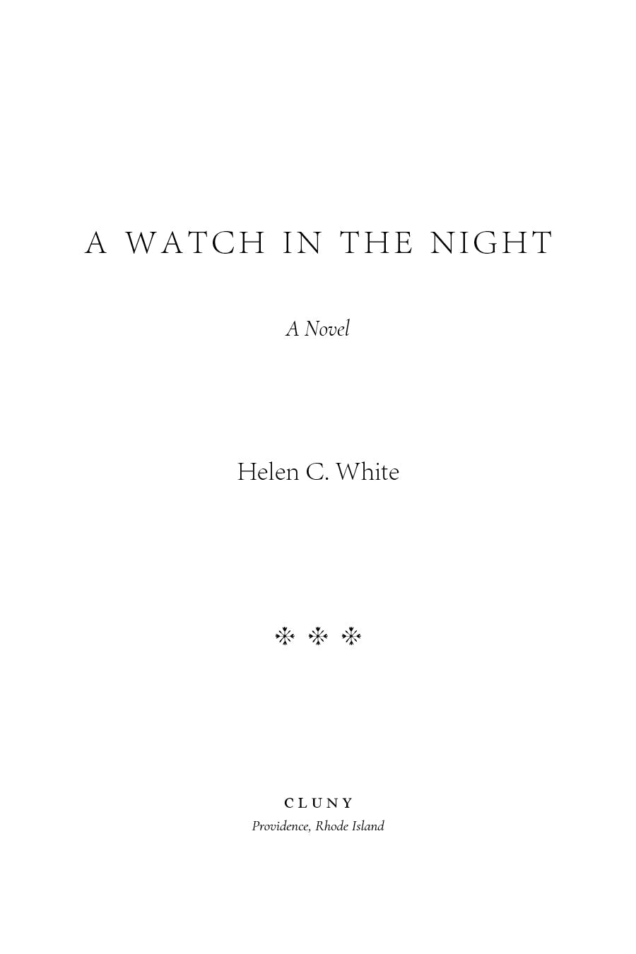 Paperback novel front cover with title, author, and publisher text on white