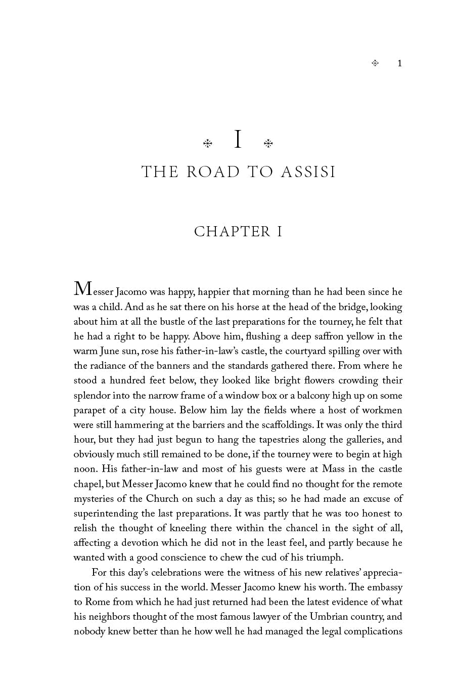 Paperback novel interior page with chapter heading and body text