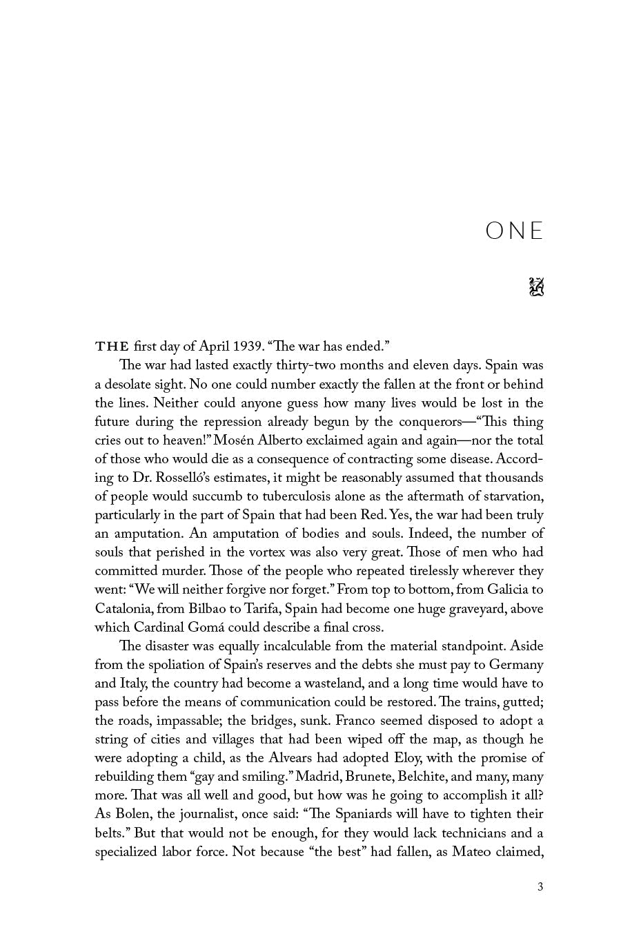 Peace After War Volume One interior page with printed narrative text