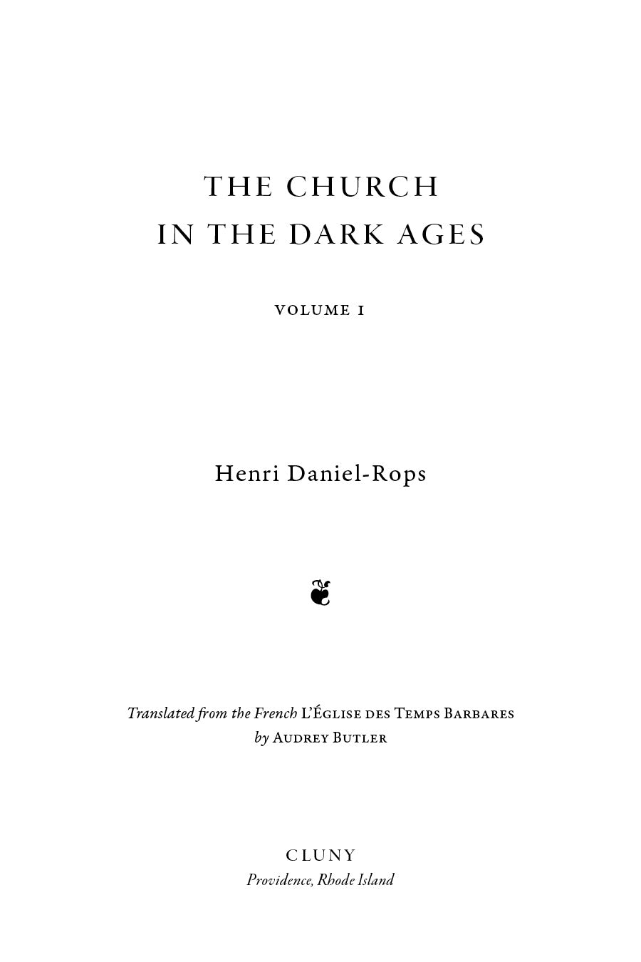 Title page for Volume I with book title and author name, white background