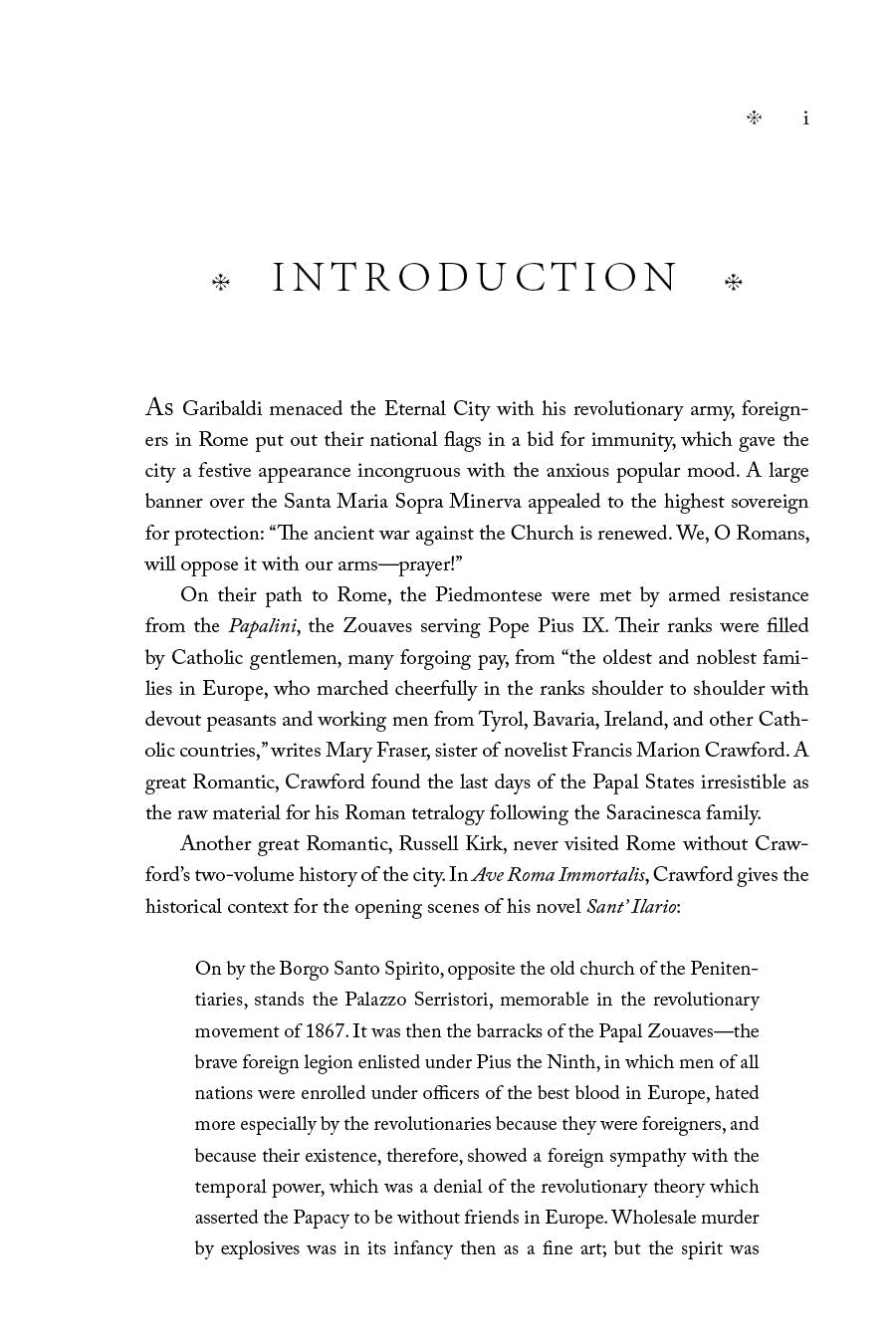 Sant’ Ilario introduction page with heading and body text
