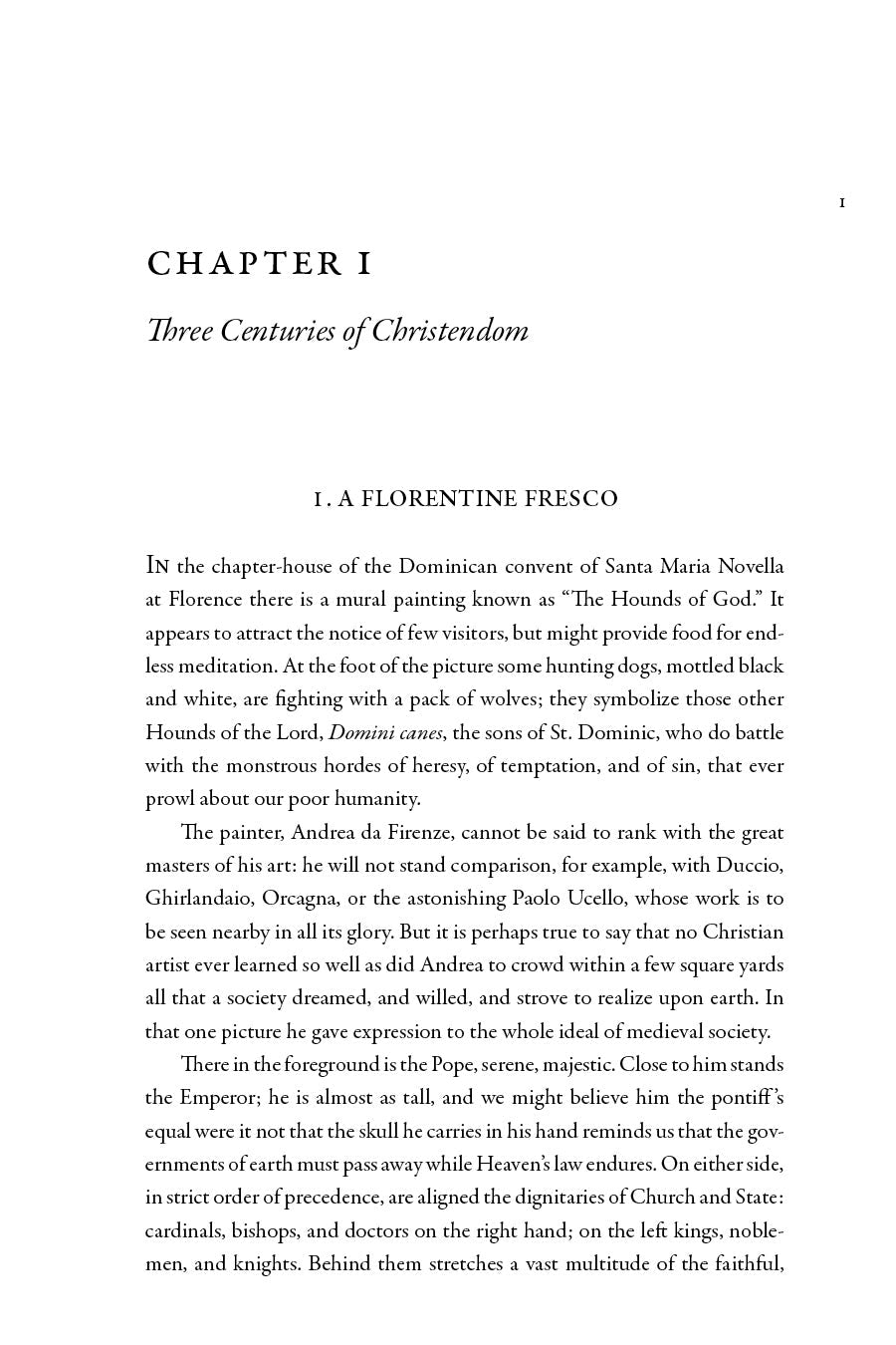 Book chapter page: Chapter I, Three Centuries of Christendom, Henri Daniel-Rops