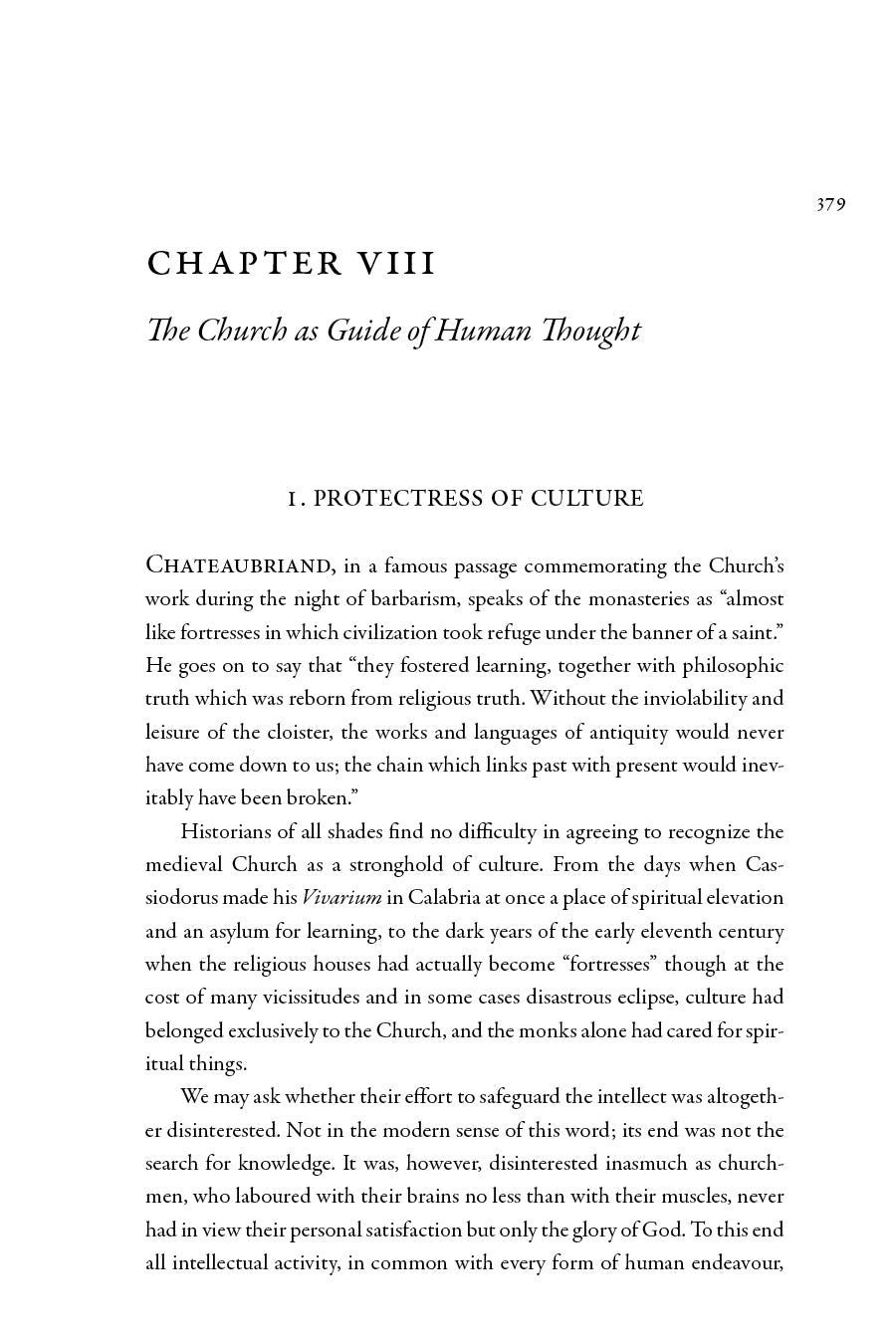 Book chapter page: “The Church’s Guide of Human Thought” with section heading