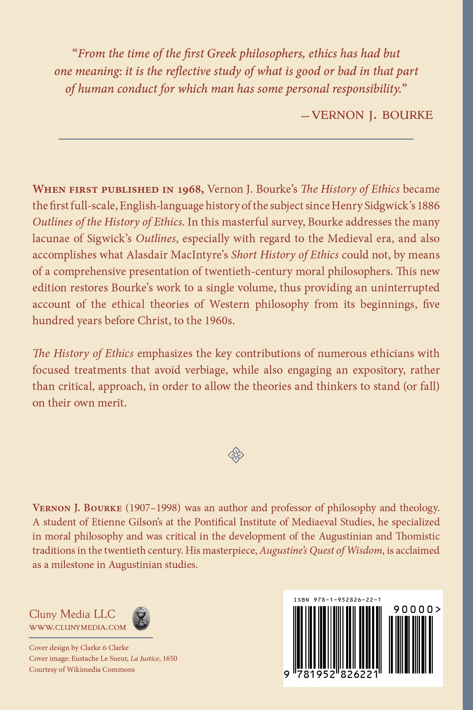 Paperback book back cover with author bio, publisher info, and barcode