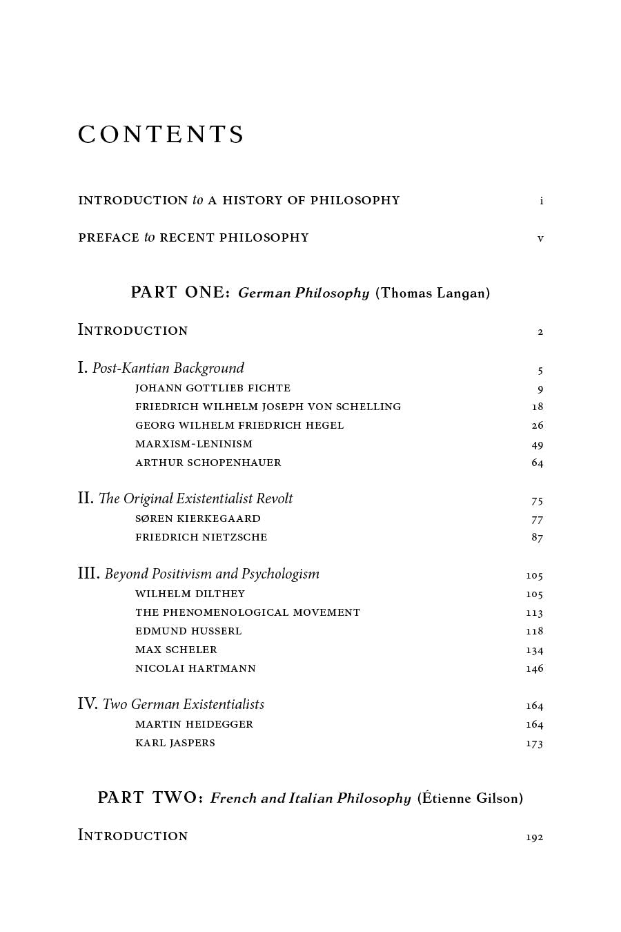 Book page showing “CONTENTS” with section headings and page numbers