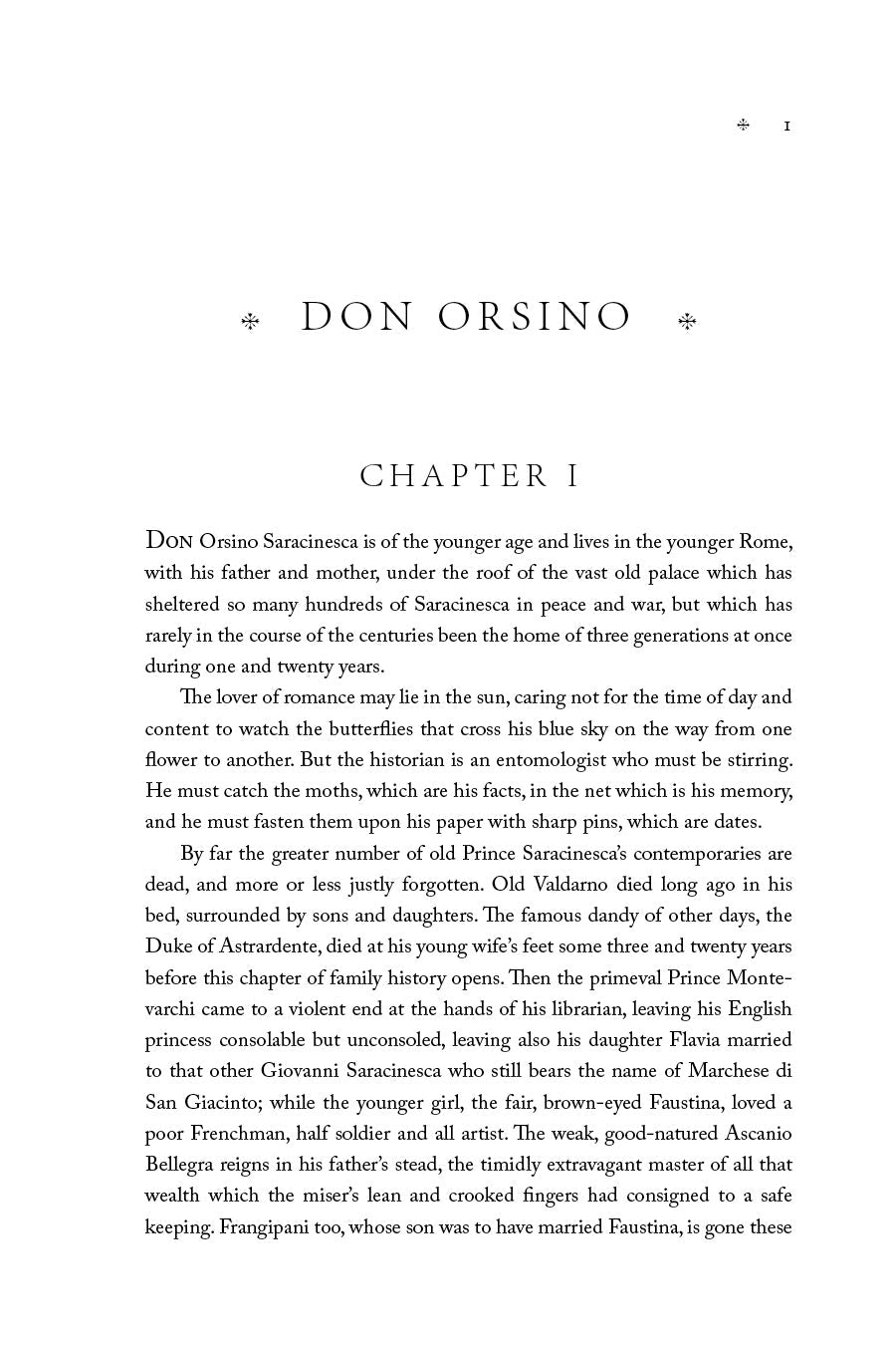 Chapter 1 page with DON ORSINO heading and body text