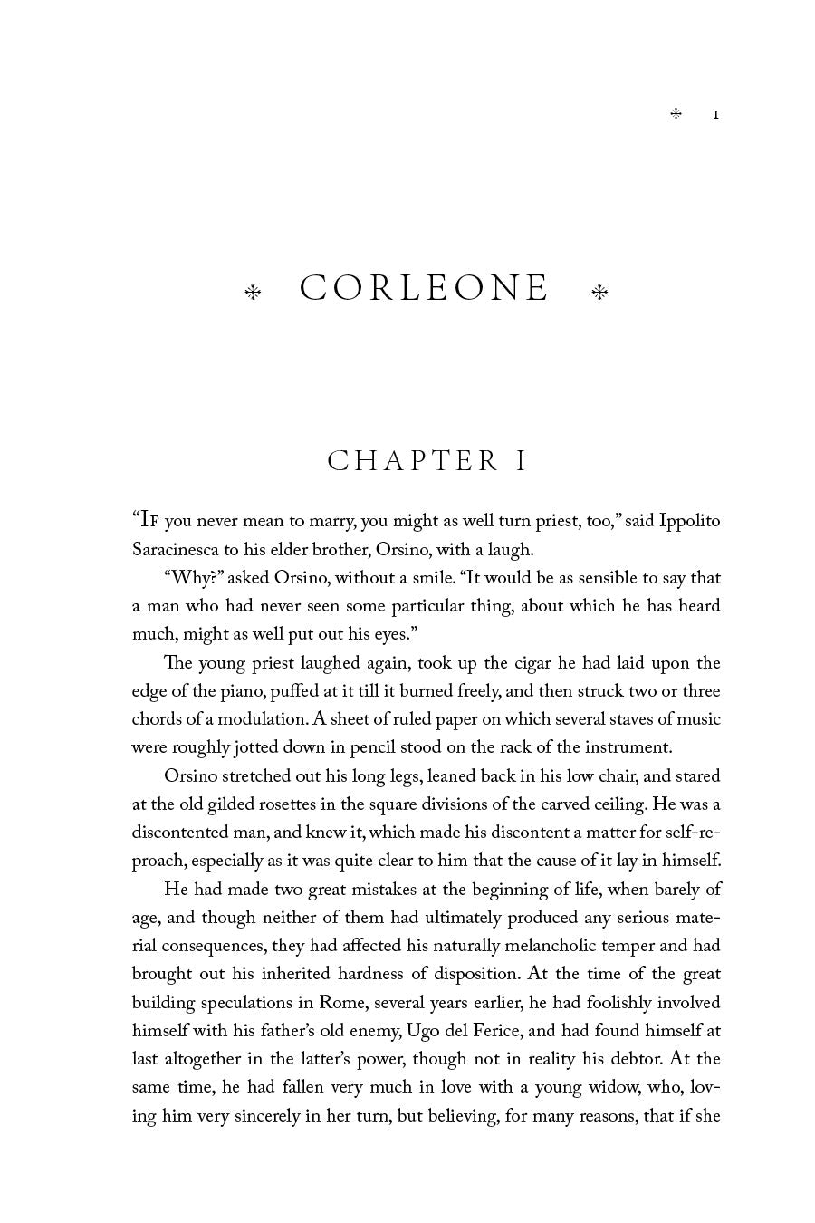 Chapter I page with heading CHAPTER I and opening passage text