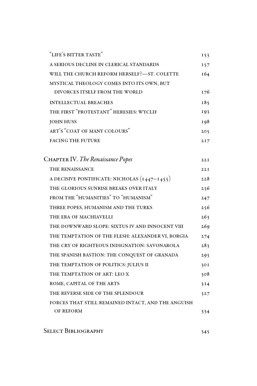 Book contents page continuation listing chapters with page numbers