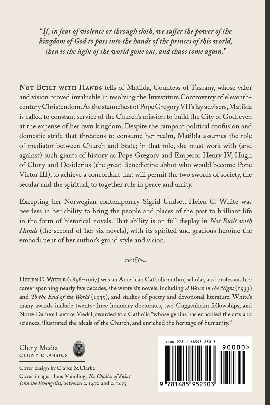 Novel back cover with author blurb and barcode