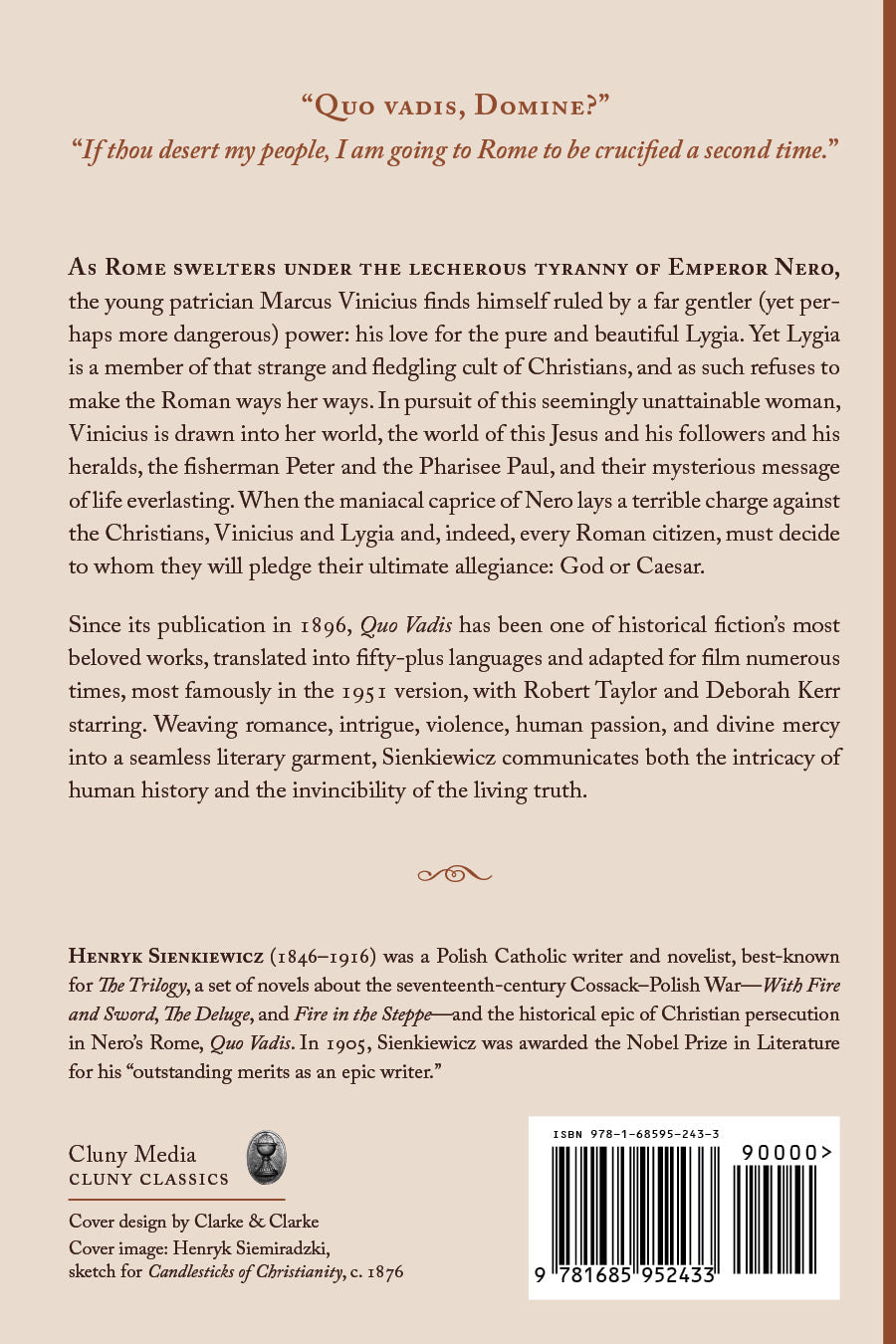 Historical novel back cover with synopsis text and barcode near bottom