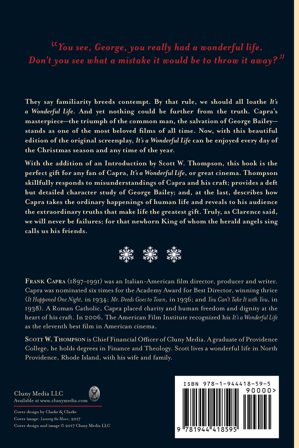 Screenplay booklet page with synopsis text and barcode