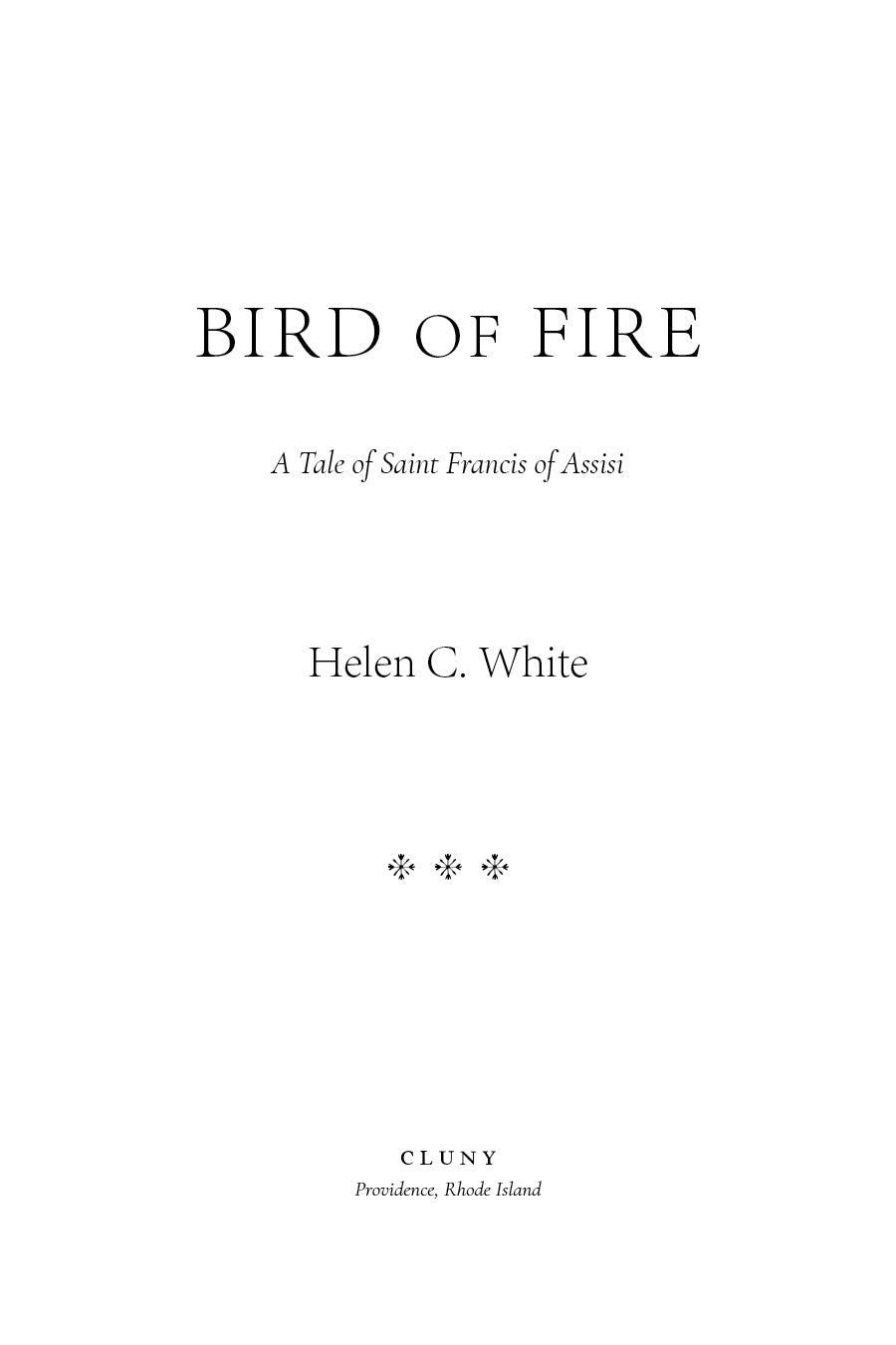 Bird of Fire title page with subtitle and author name