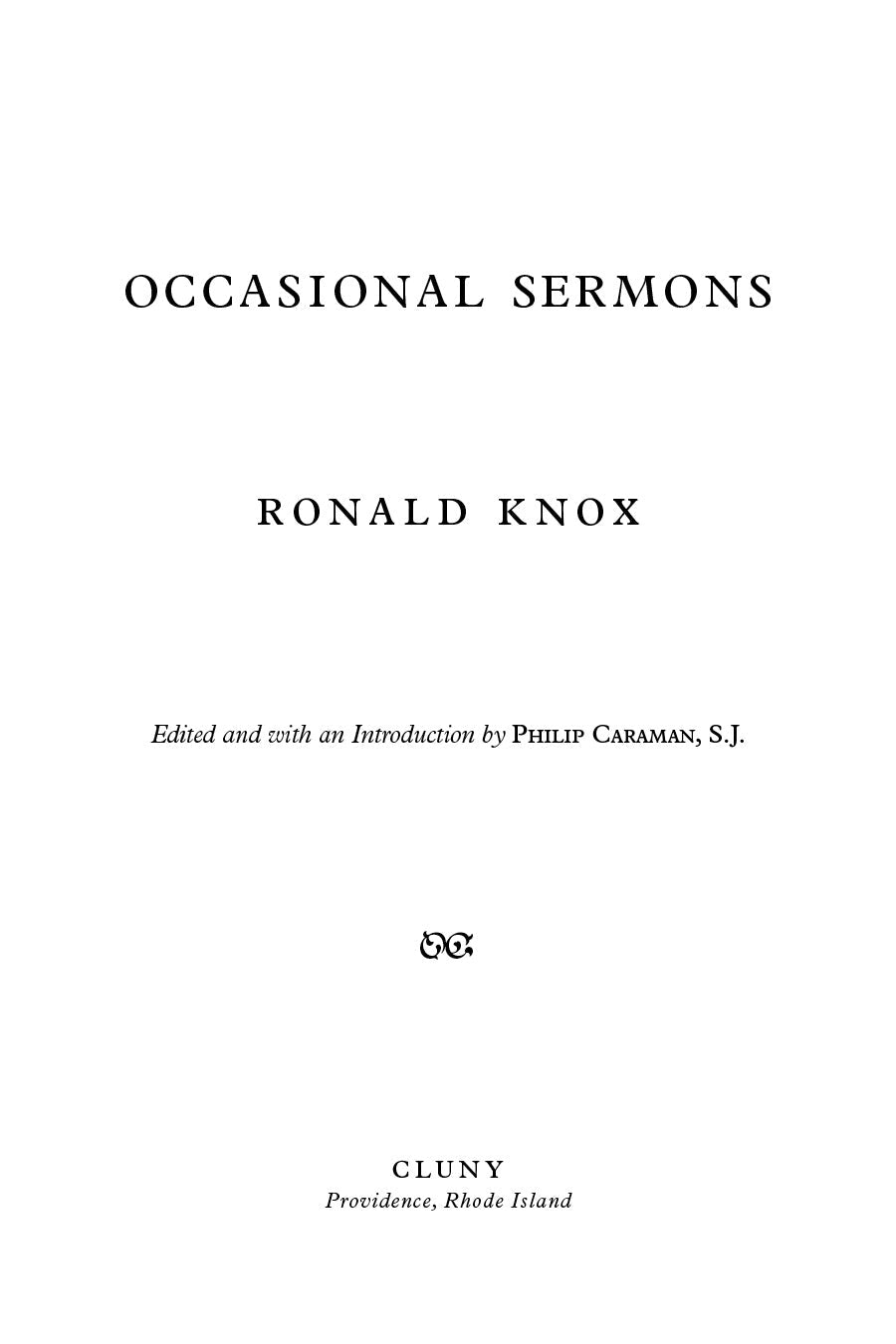 Book title page with Ronald Knox and introduction by Philip Caraman, S.J.