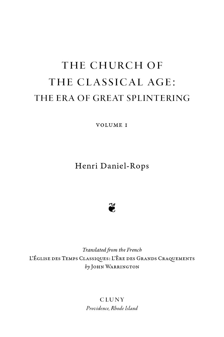 Book title page with main title, volume, author name, and publisher info