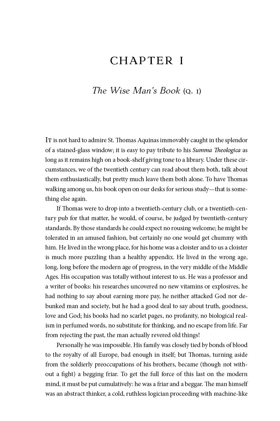 Book chapter page titled Chapter I: The Wise Man's Book (Q. 1)