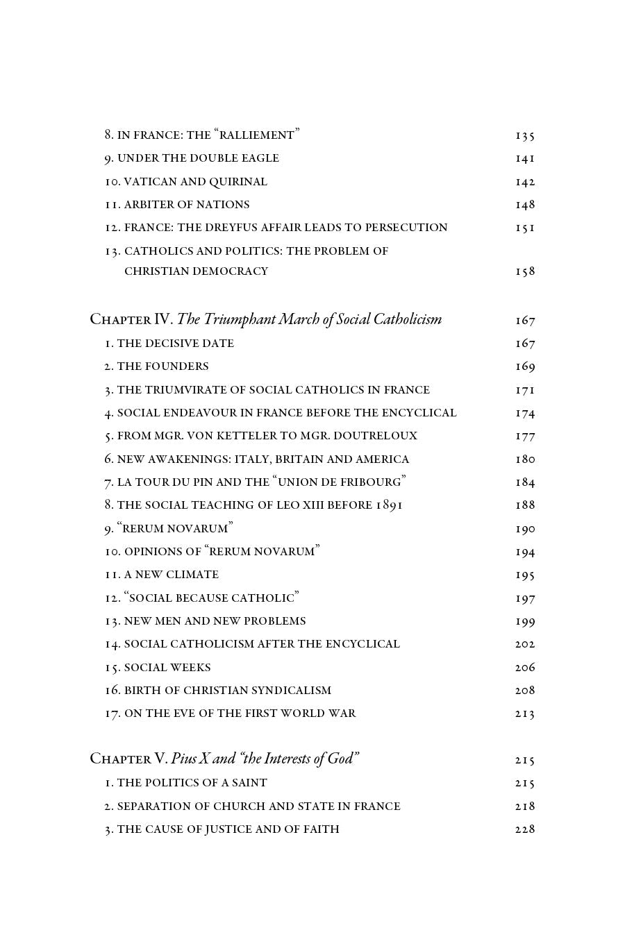 Contents page continued with chapter titles and page numbers