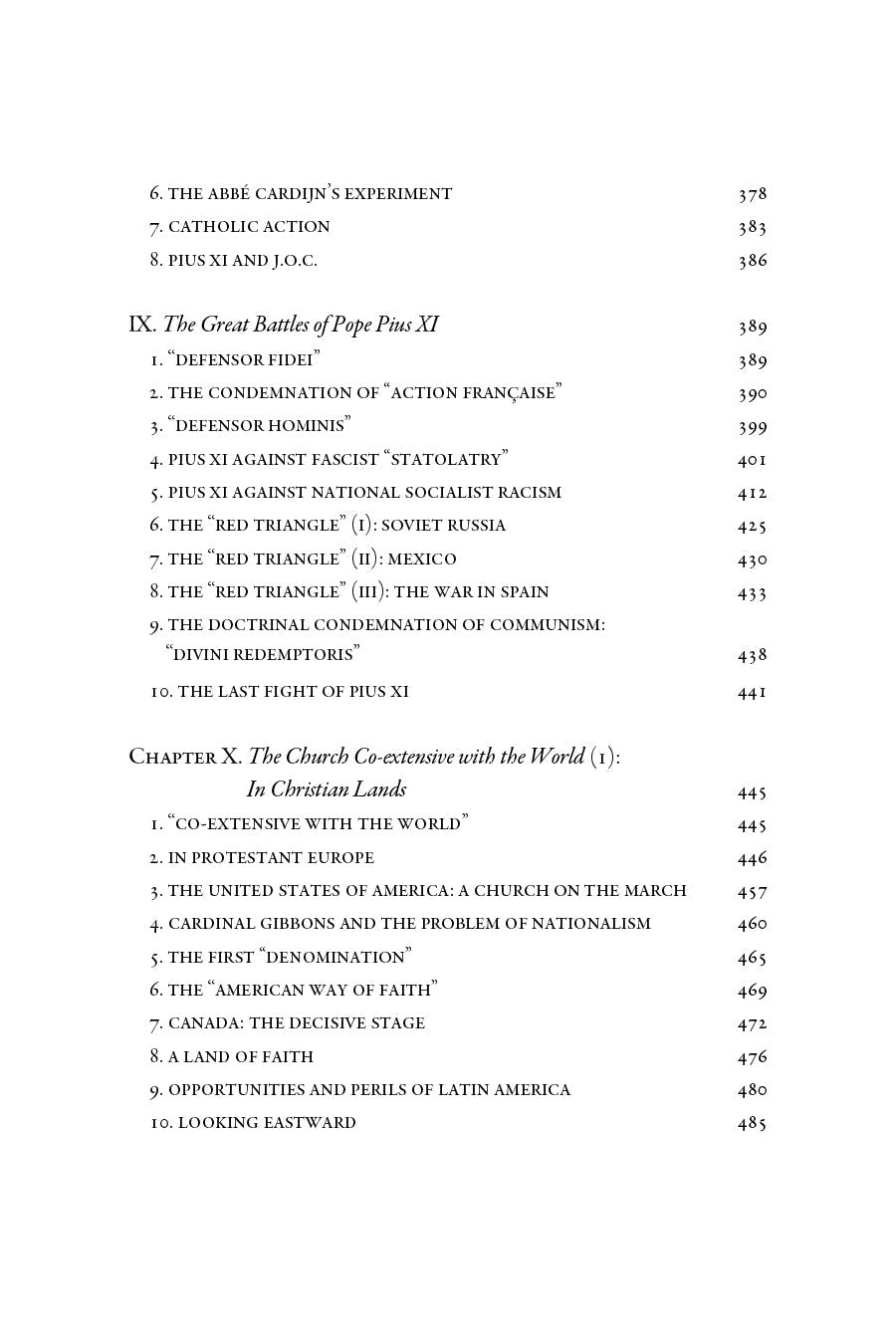 Contents page continuing chapter list and page numbers