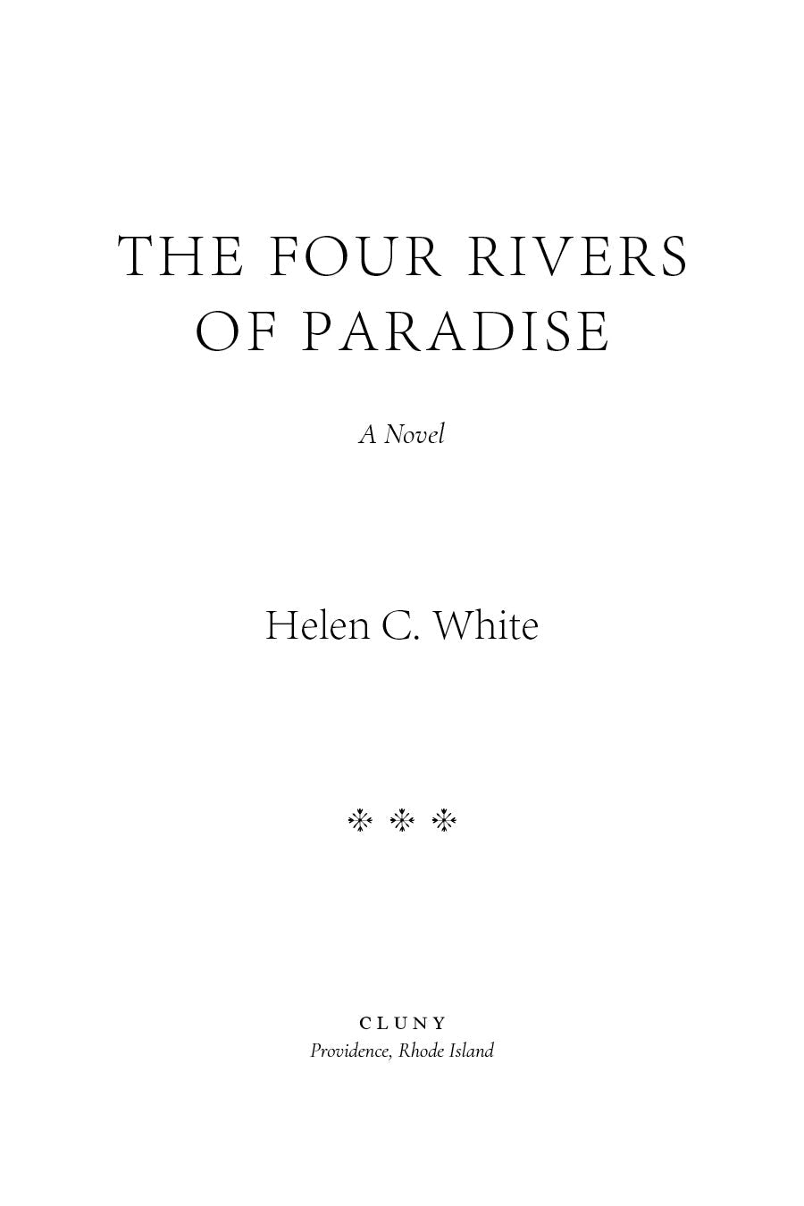 Novel title page with centered heading and author name Helen C. White