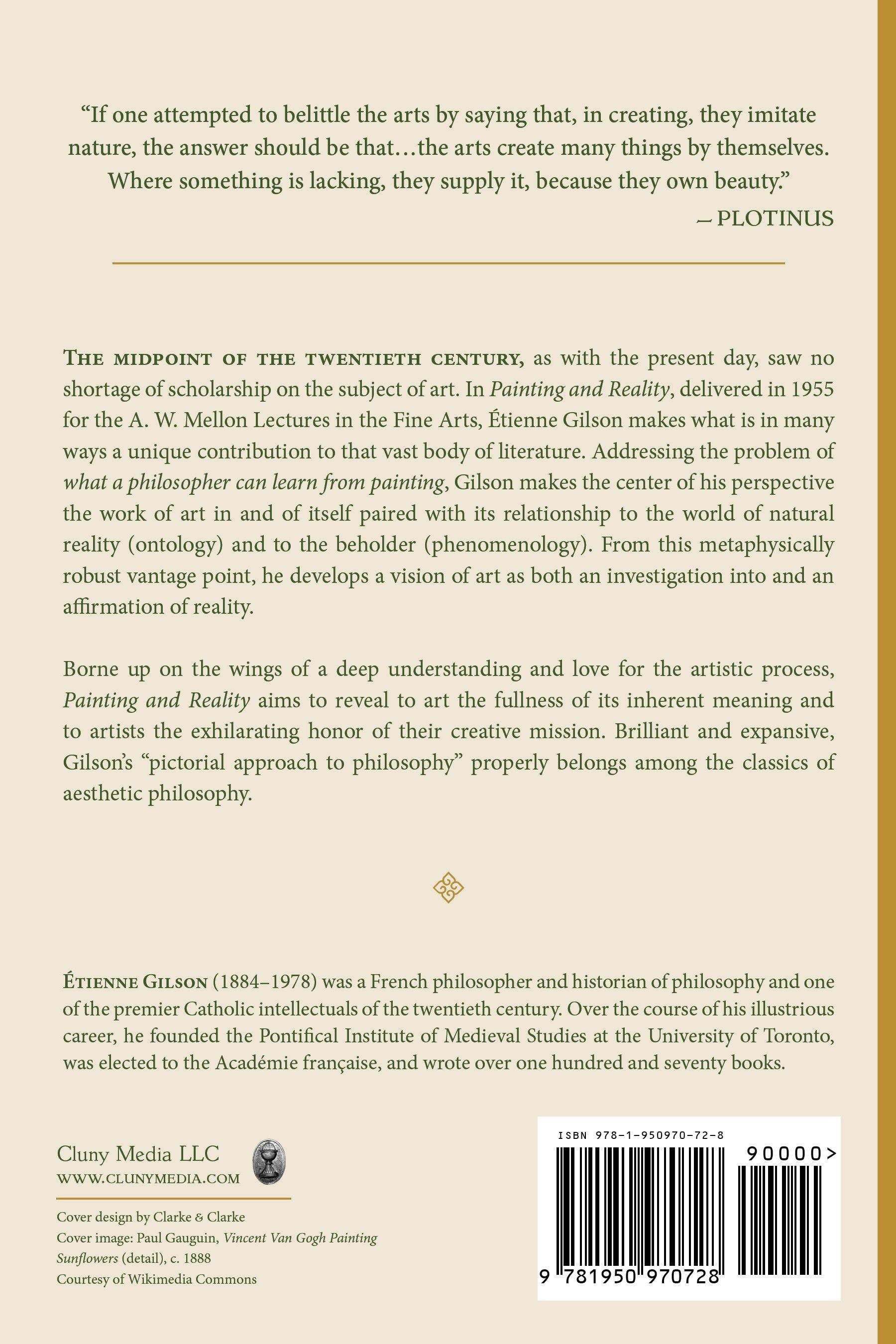 Book back page with quote, text, and barcode