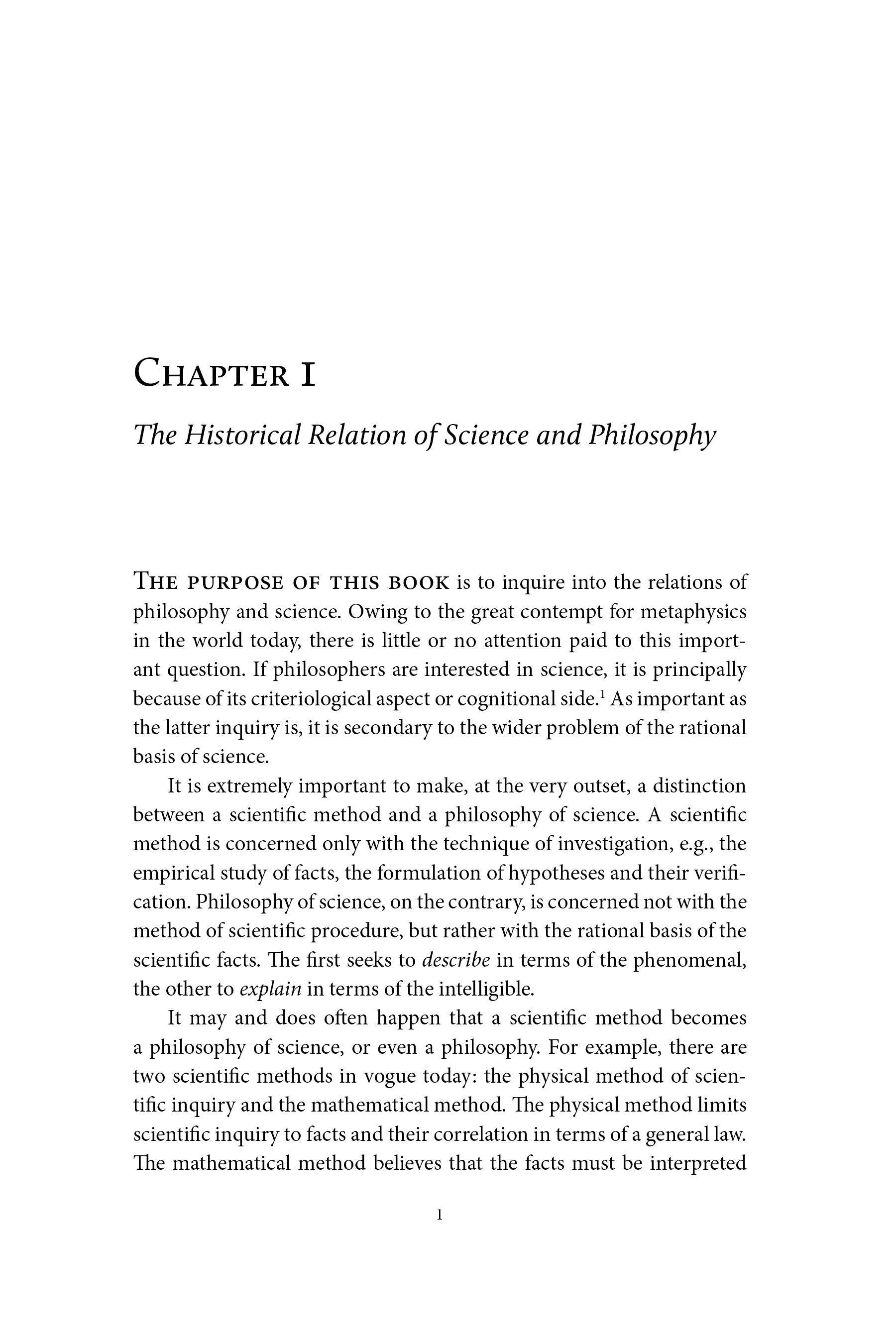Paperback book page showing Chapter I heading and paragraph text