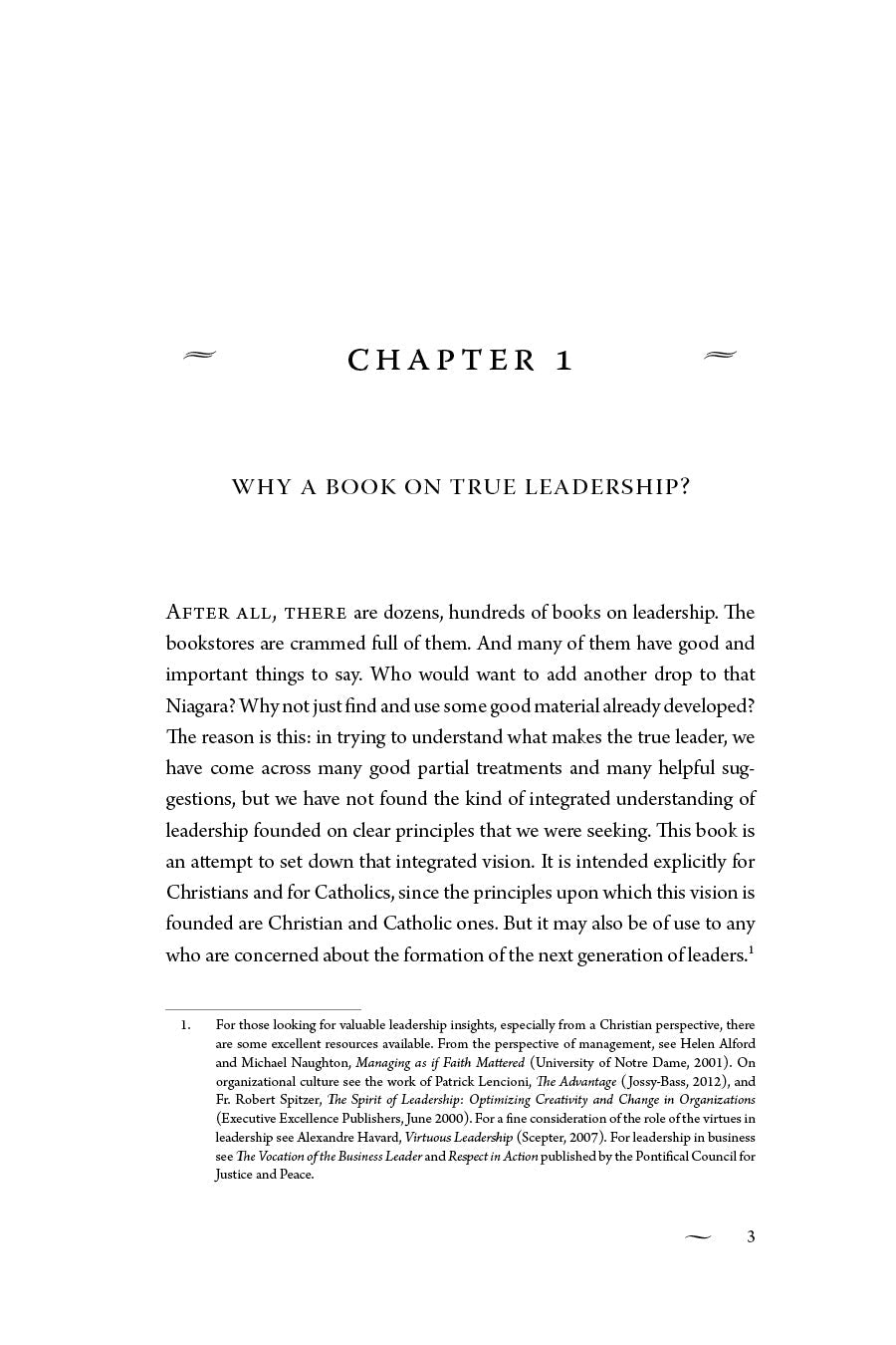 Leadership book chapter page titled "Why a Book on True Leadership?"