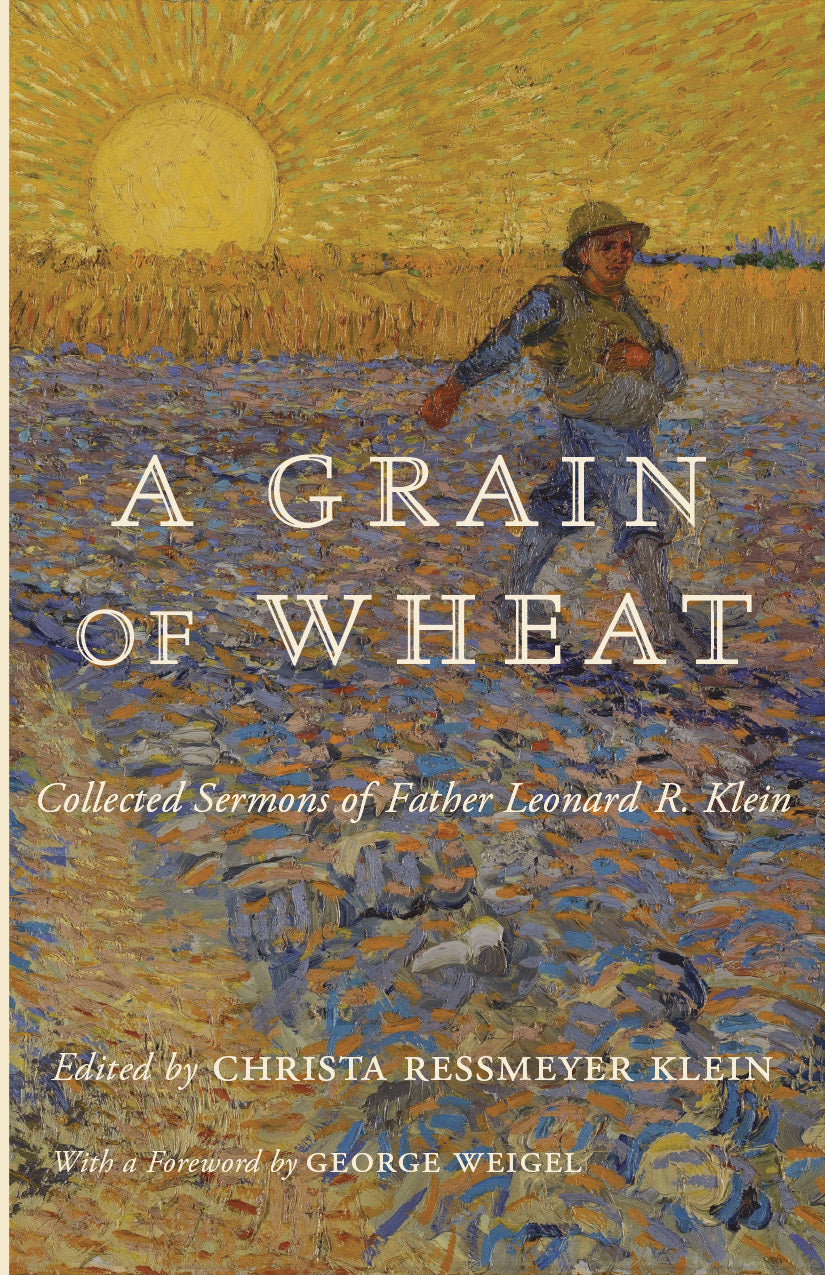 Collected sermons book cover with wheat field artwork and 'A Grain of Wheat' title