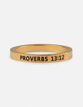 Gold-tone ring with 'PROVERBS 13:12' inscription