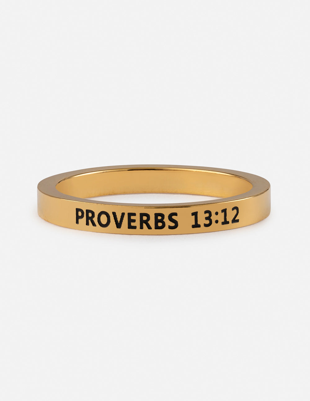 Gold-tone ring with 'PROVERBS 13:12' inscription