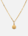 Gold-tone chain necklace with a small radiant pendant