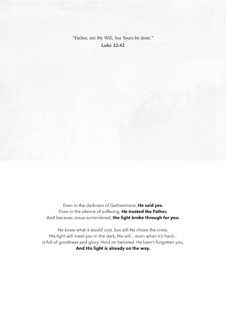 Easter greeting card interior with Bible scripture text on white background
