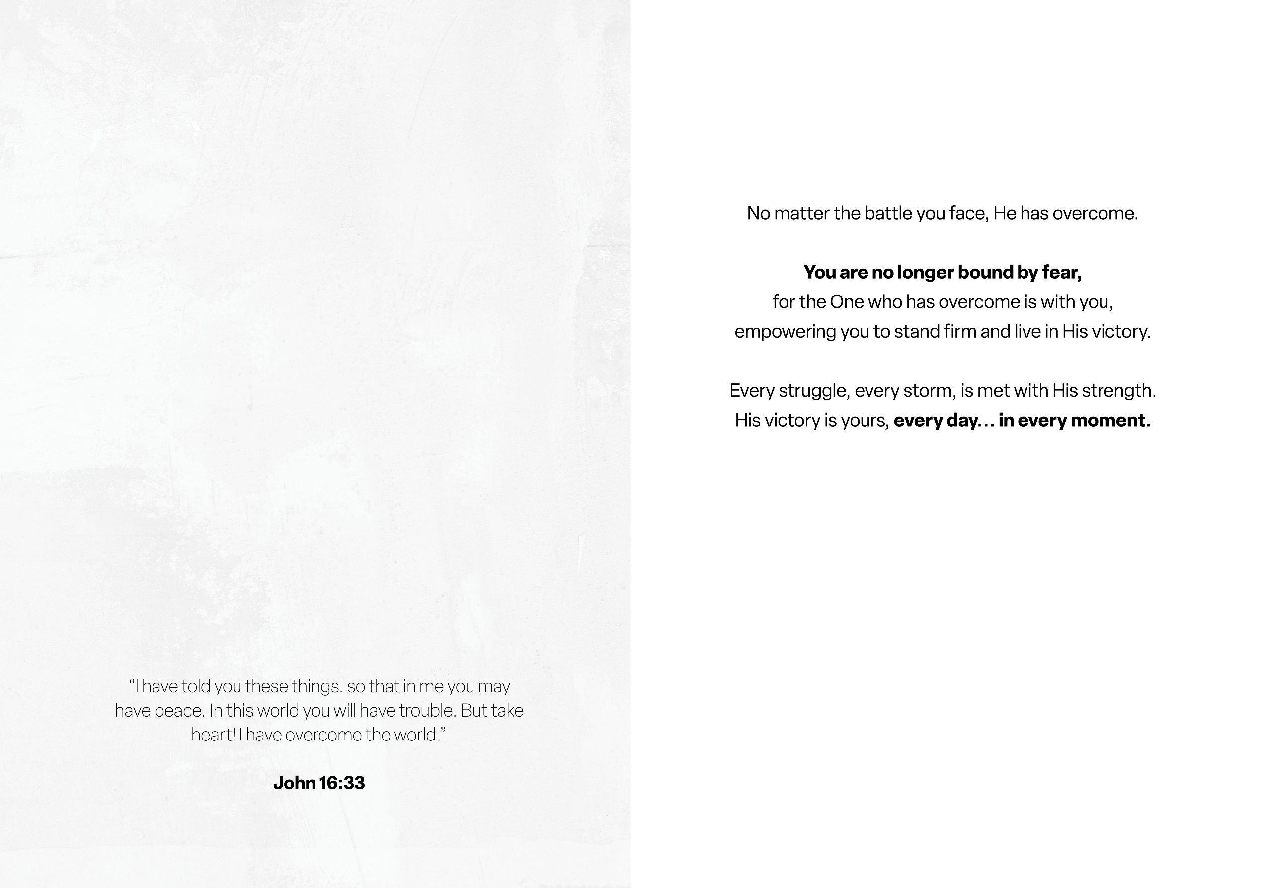 Easter greeting card inside with inspirational quote: 'every day... in every moment'
