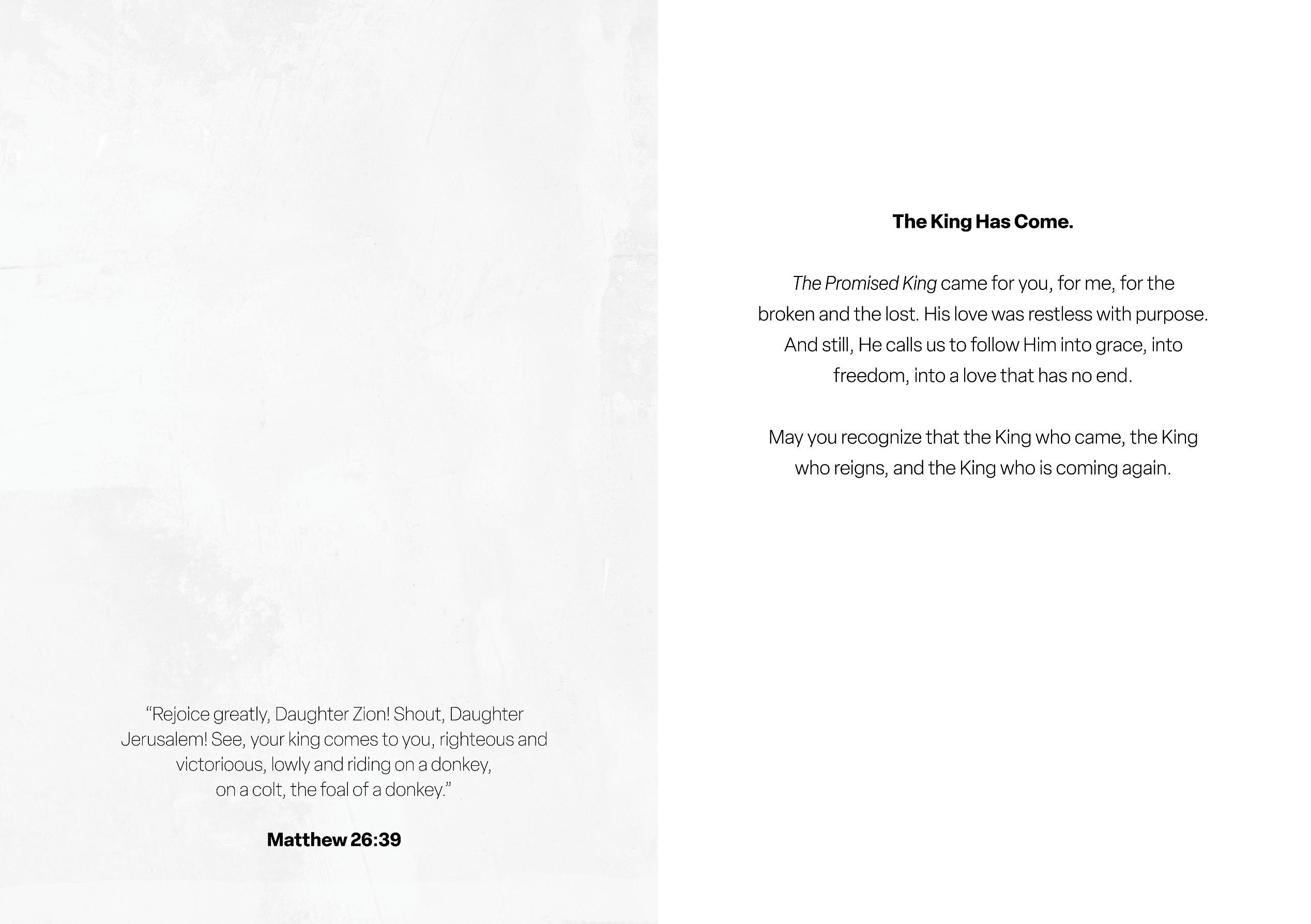 Easter greeting card interior with religious text and verse