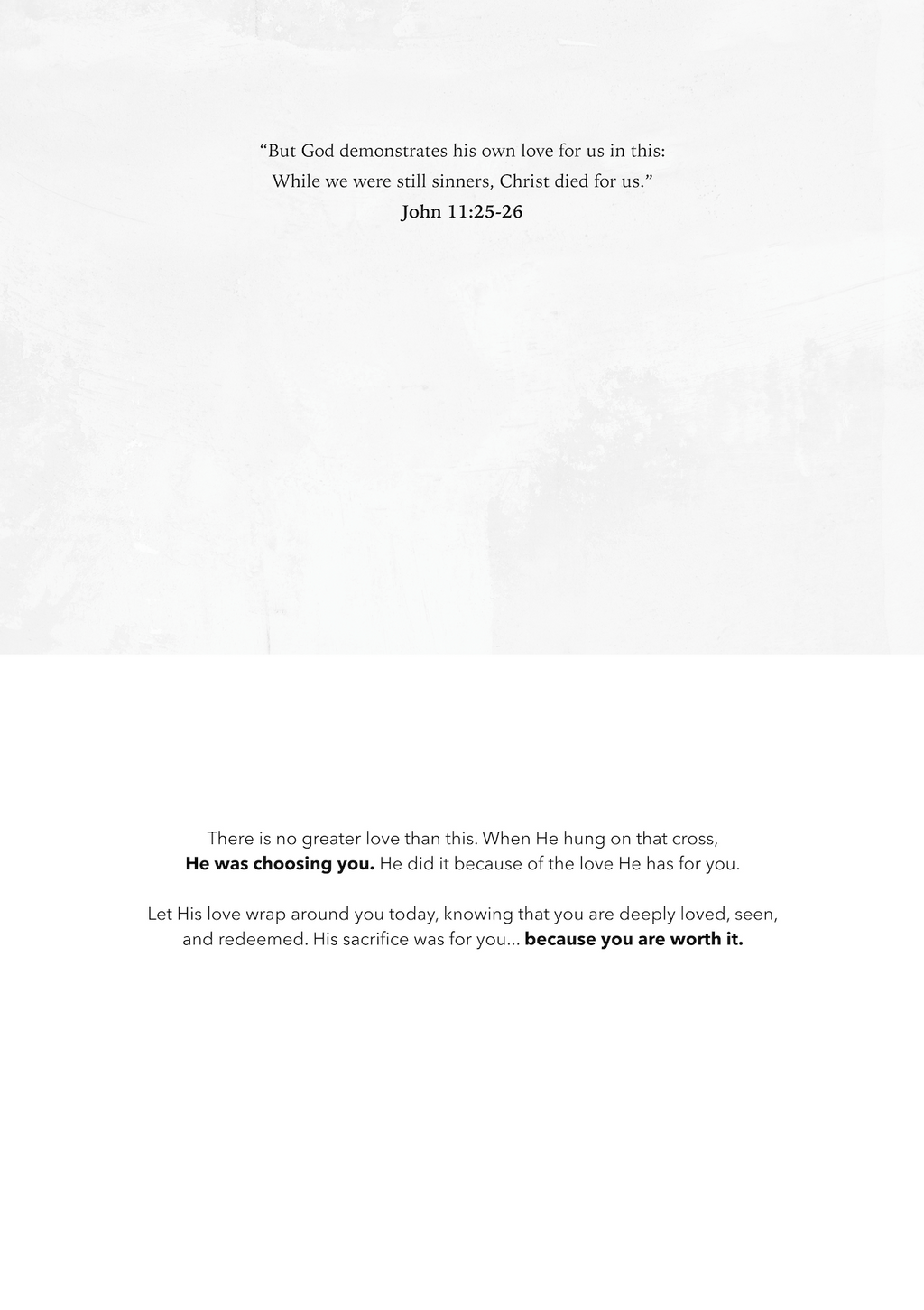 Easter greeting card inside page with printed biblical verses and references