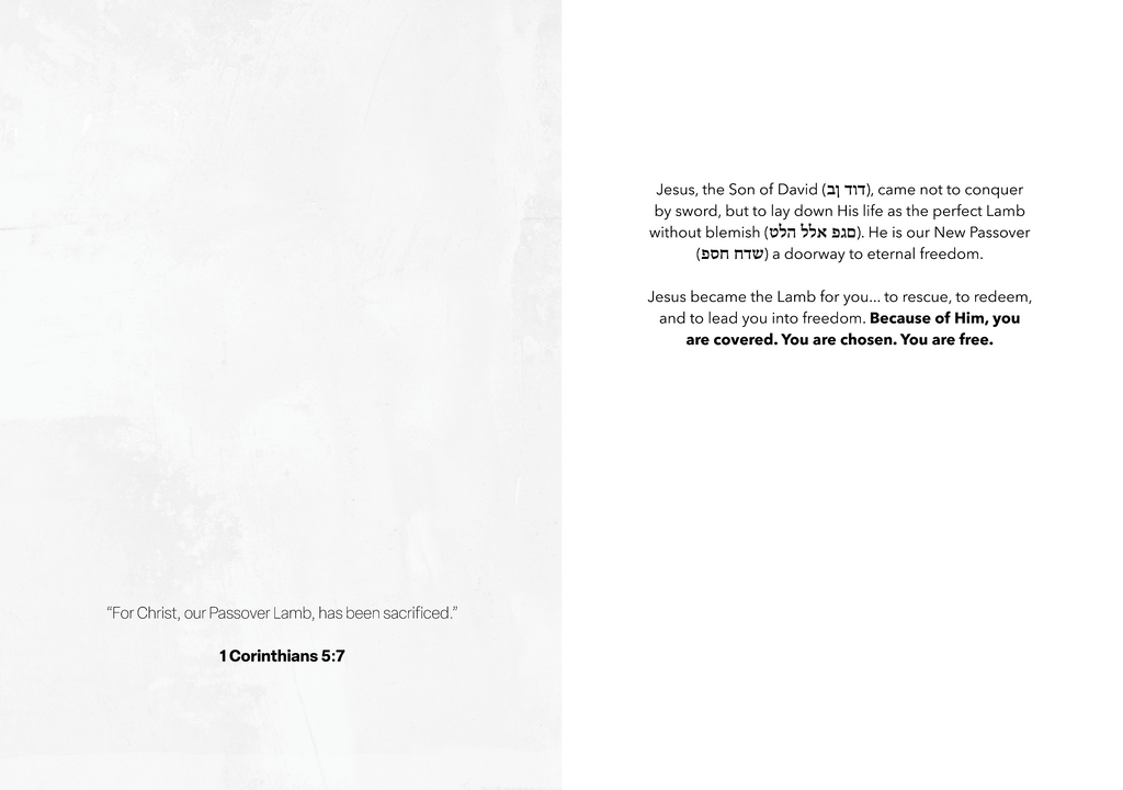 Easter greeting card interior with printed scripture text and quote, verse references