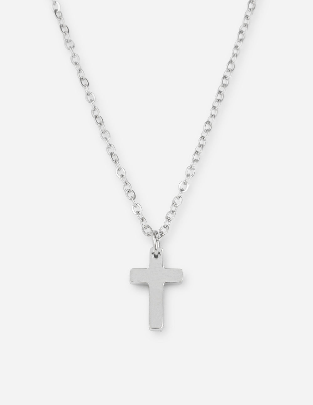 Silver cross pendant necklace with chain