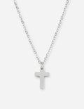 Silver cross pendant necklace with chain