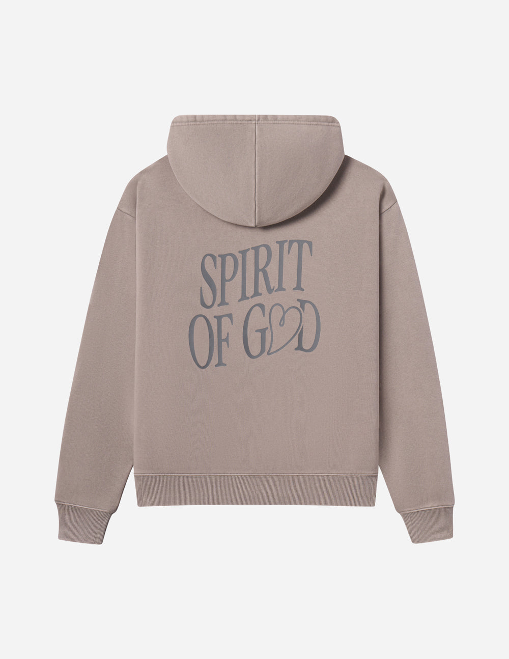 Taupe unisex hoodie back graphic 'Spirit of God' with pullover hood