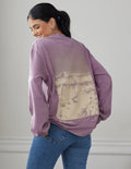 Lavender long-sleeve unisex T-shirt with large back graphic print