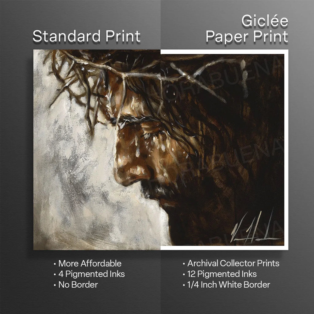 Portrait artwork print showing Standard Print and Giclée Paper Print labels