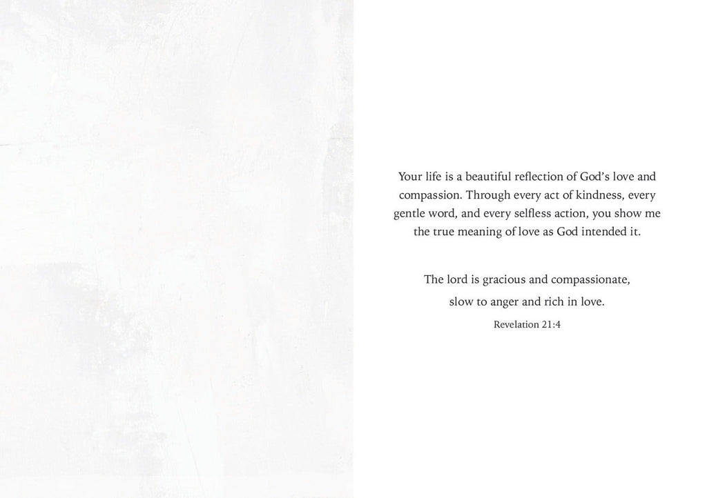 Religious greeting card interior with printed scripture message
