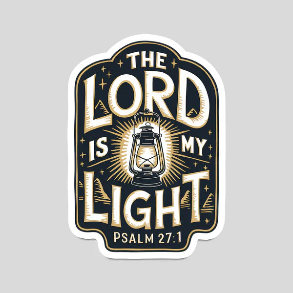 Christian gift set sticker: 'The Lord is My Light' with lantern graphic
