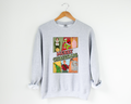 Light gray crewneck sweatshirt with Merry Christmas graphic