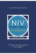 Hardcover NIV Study Bible large print book cover, fully revised edition